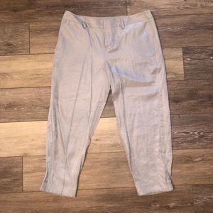 LC Lauren Conrad Cropped Pant Silver Gray Silky